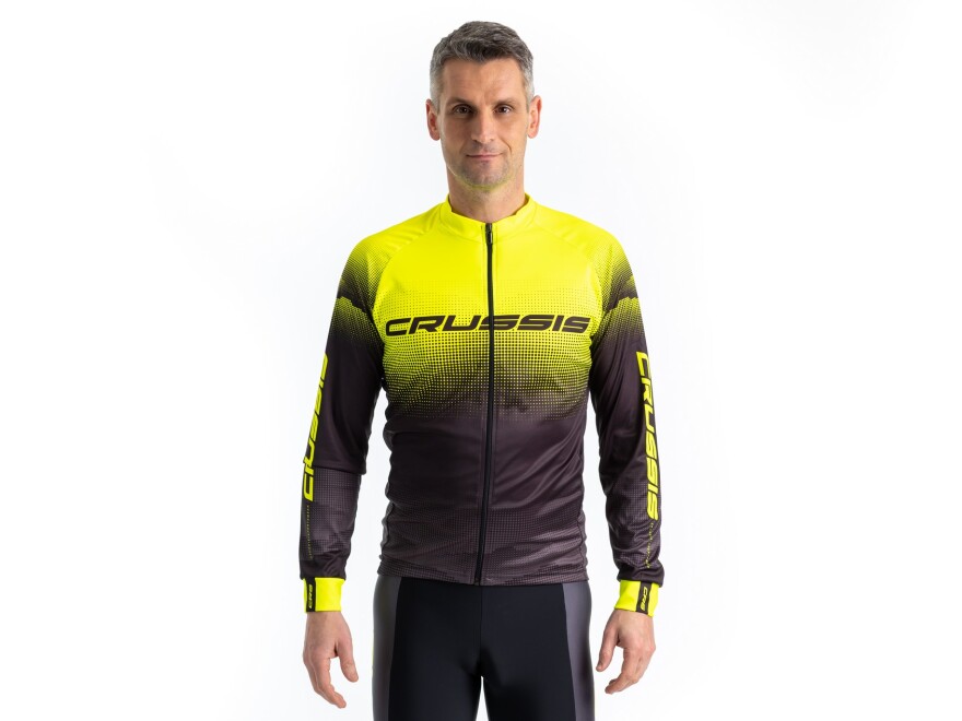 Radtrikot CRUSSIS, langarm, schwarz/gelb