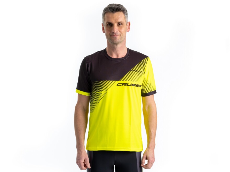 Sport-T-Shirt CRUSSIS, kurzarm, gelb/schwarz