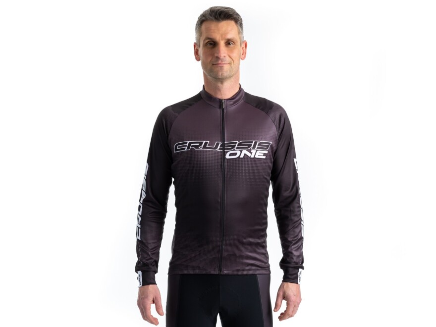 Radtrikot CRUSSIS - ONE, langarm, schwarz/wei