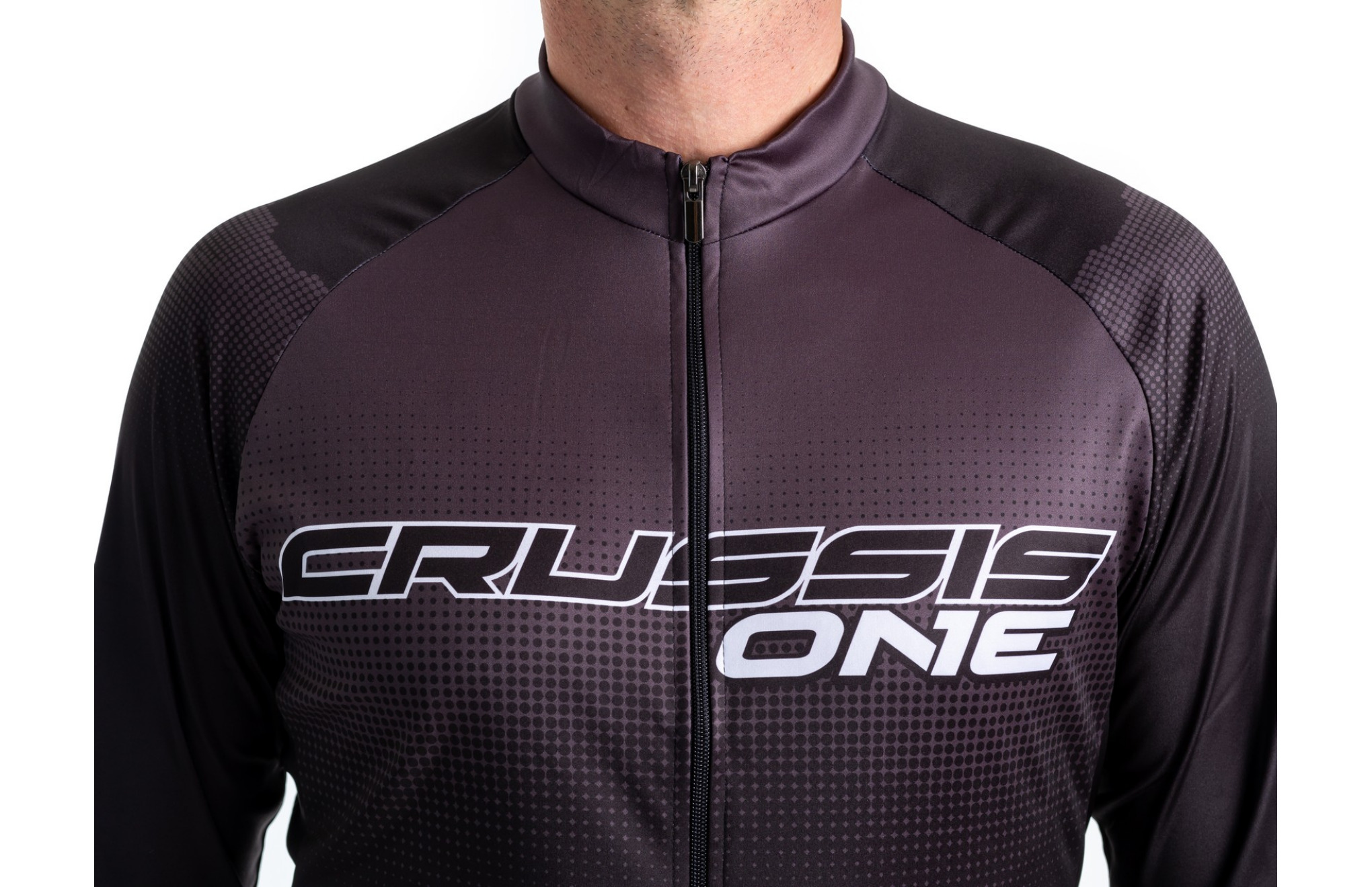 Cyklistick dres CRUSSIS - ONE, dlouh rukv, ern/bl