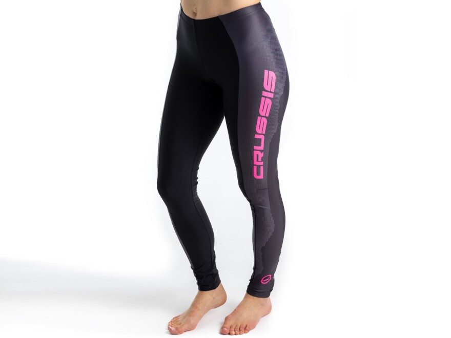 Elastische Damenhose CRUSSIS, schwarz/rosa