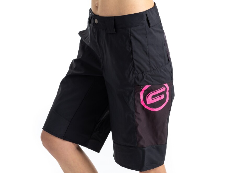 CRUSSIS Damen-Radlerhose, schwarz/rosa