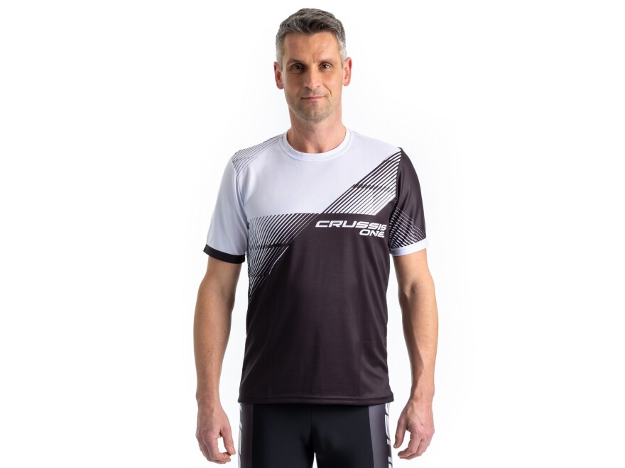 Sport-T-Shirt CRUSSIS - ONE, kurzarm, schwarz/wei