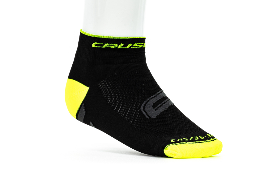 CRUSSIS Radsocken, schwarz/gelb